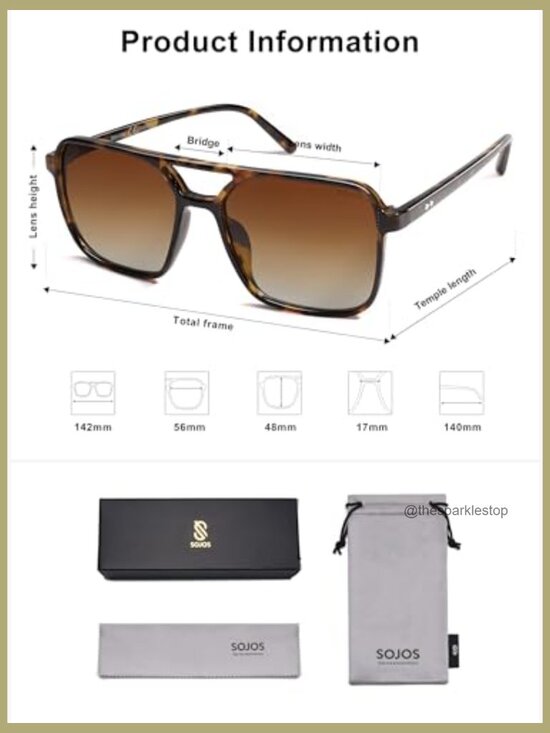 Vintage Aviator Square Sunglasses UV400 Protection Recycled Material